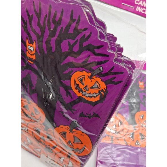 NOS Lot of 2 Halloween Luminaria Bags Pumpkins Spooky Tree Cut Out Face 24 Total - Picture 7 of 7